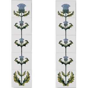 Cast Tec Thistle Blue and Ivory Fireplace Tiles