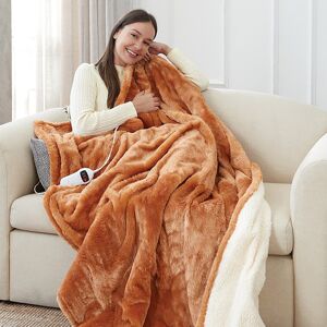 Easylife Electric Reversible Heated Throw Copper/ Whi Easylife Electric Reversible Heated Throw Copper/ Whi