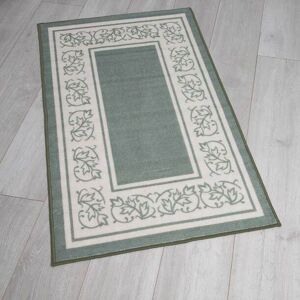 Easylife Floral Border Accent Rug Sage in Green, Size 20"x5 Easylife Floral Border Accent Rug Sage in Green, Size 20"x5