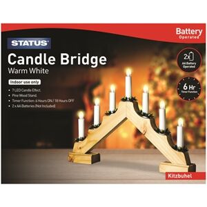 Status Kitzbuhel - 7 - Warm White - LED - Indoor Only - Battery Operated - Festive Candle Bridge Status Kitzbuhel - 7 - Warm White - LED - Indoor Only - Battery Operated - Festive Candle Bridge
