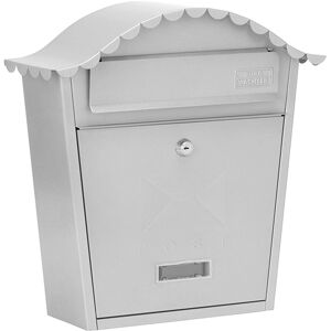 Sterling Classic Galvanised Steel Wall Mounted Postbox, Silver