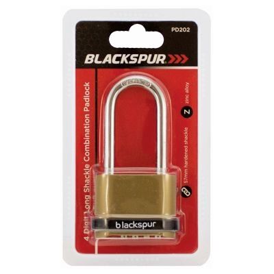 Blackspur 4 Digit Long Shackle Combination Padlock Blackspur 4 Digit Long Shackle Combination Padlock