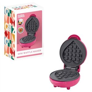 Global Gizmos 12cm Heart Waffle Maker - Pink