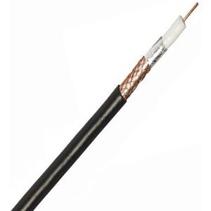 Zexum Black Single 1mm CCS 75Ohm SAT100 Digital Satellite Aerial Cable With Foam Filled PE & Copper Foil - 100 Meter