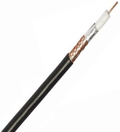 Zexum Black Single 1mm CCS 75Ohm SAT100 Digital Satellite Aerial Cable With Foam Filled PE & Copper Foil - 10 Meter