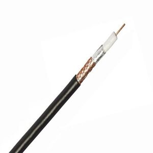 Zexum Black Single 1mm CCS 75Ohm SAT100 Digital Satellite Aerial Cable With Foam Filled PE & Copper Foil - 10 Meter