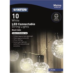 Status Laholm - 10 Connectable Party Lights - Cool White - LED - Indoor/Outdoor Use - Mains Powered Status Laholm - 10 Connectable Party Lights - Cool White - LED - Indoor/Outdoor Use - Mains Powered