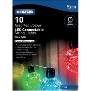 Status Trosa - 10 Connectable Party Lights - Multi Coloured - LED - Indoor/Outdoor Use - Mains Powered Status Trosa - 10 Connectable Party Lights - Multi Coloured - LED - Indoor/Outdoor Use - Mains Powered