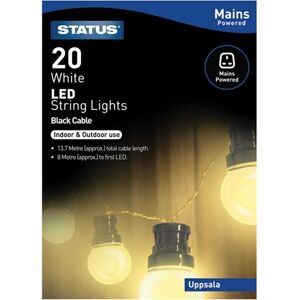 Status Uppsala - 20 - LED - Cool White - Frosted - Indoor/Outdoor - Mains Powered - Party Festive Lights Status Uppsala - 20 - LED - Cool White - Frosted - Indoor/Outdoor - Mains Powered - Party Festive Lights