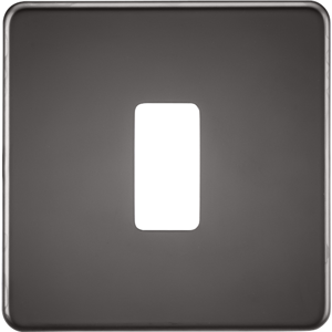 KnightsBridge Screwless 1G grid faceplate - black nickel KnightsBridge Screwless 1G grid faceplate - black nickel