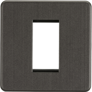 KnightsBridge Screwless 1G Modular Faceplate - Smoked Bronze KnightsBridge Screwless 1G Modular Faceplate - Smoked Bronze