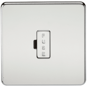 KnightsBridge 13A Screwless Polished Chrome Fused Spur Connector Unit Wall Plate KnightsBridge 13A Screwless Polished Chrome Fused Spur Connector Unit Wall Plate