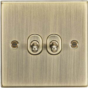 KnightsBridge 10AX 2G 2 Way Toggle Switch - Square Edge Antique Brass KnightsBridge 10AX 2G 2 Way Toggle Switch - Square Edge Antique Brass