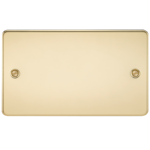 KnightsBridge Flat Plate 2G blanking plate - polished brass KnightsBridge Flat Plate 2G blanking plate - polished brass