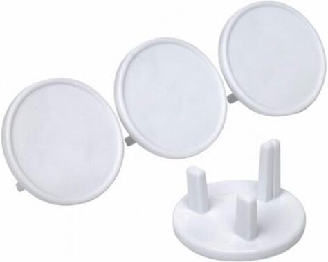 Zexum UK 3 Pin Round Child & Baby Safety Electric Outlet Socket Covers - 100 Pack