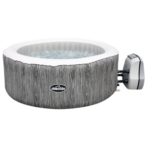 Dellonda 2-4 Person Inflatable Hot Tub Spa with Smart Pump - Wood Effect