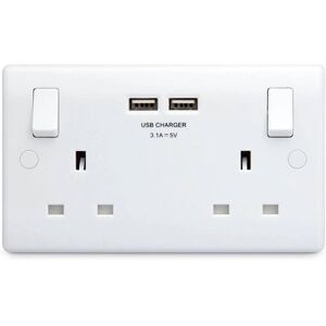 BG 2G USB Switched Socket - White