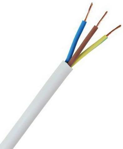 Zexum 1mm 3 Core White Cable Flexible 3183Y - 50 Meter