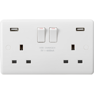 Knightsbridge CU9948 - Curved Edge USB Outlet - Electrical Outlet Knightsbridge CU9948 - Curved Edge USB Outlet - Electrical Outlet
