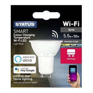 Status Smart 5.5w Pearl CCT LED GU10 Bulb Status Smart 5.5w Pearl CCT LED GU10 Bulb