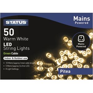 Status Pitea - 50 - Warm White - LED - Indoor/Outdoor - Mains Powered - String Festive Lights Status Pitea - 50 - Warm White - LED - Indoor/Outdoor - Mains Powered - String Festive Lights