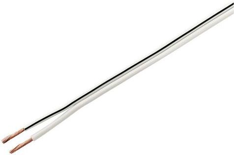 Labgear White 2.2mm 2 Core 79 Strand Copper Screened Figure of 8 Twin Speaker Audio Surround Sound Car Cable 19807R - 100 Meter