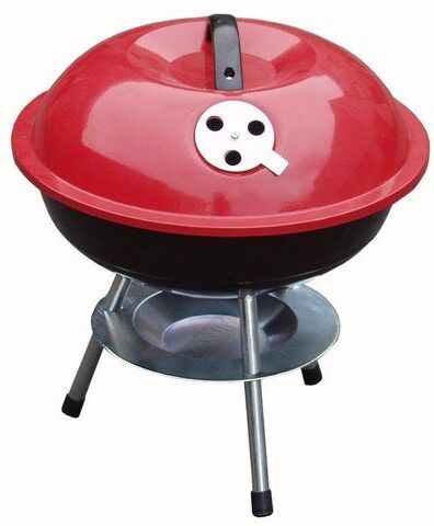 Hadley Mini Portable Barbecue With Enameled Red Finish