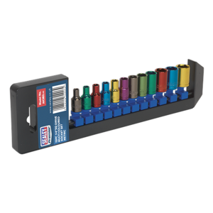 Sealey Premier Multi-Coloured Socket Set 12pc 1/4"Sq Drive 6pt WallDrive® Metric Sealey Premier Multi-Coloured Socket Set 12pc 1/4"Sq Drive 6pt WallDrive® Metric