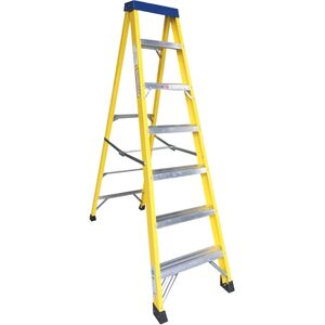 Norslo 6 Step Plus Tray Fibre Glass Step Ladder Norslo 6 Step Plus Tray Fibre Glass Step Ladder