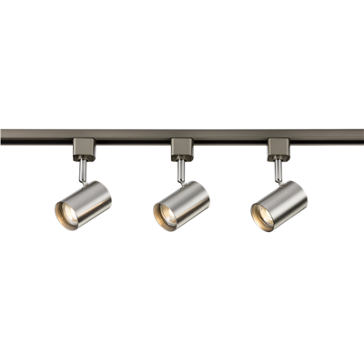 Knightsbridge TRKSP8 Track Spotlight Kit - Brushed Chrome - 3 Lights Knightsbridge TRKSP8 Track Spotlight Kit - Brushed Chrome - 3 Lights