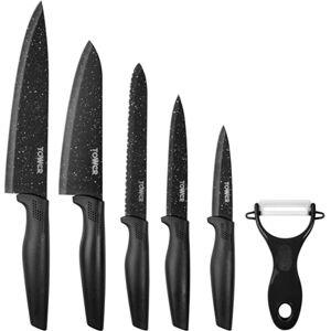 Tower Essentials 6 Piece Knife Set - Black Tower Essentials 6 Piece Knife Set - Black