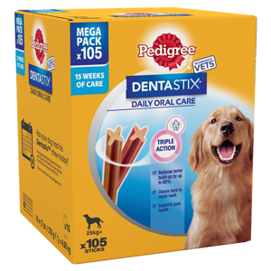 Pedigree DentaStix Daily Dental Chews Large Dog 105 Sticks