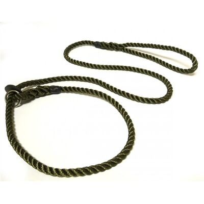 KJK Ropeworks 8mm Braid Slip on Dog Lead Rope with Rubber Stop, 1.5m Olive KJK Ropeworks 8mm Braid Slip on Dog Lead Rope with Rubber Stop, 1.5m Olive