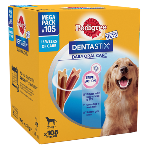 Pedigree DentaStix Daily Dental Chews Large Dog 105 Sticks