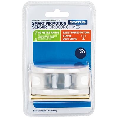 Status PIR Motion Sensor - Pairs with Door Chime - White - Cable Free Status PIR Motion Sensor - Pairs with Door Chime - White - Cable Free