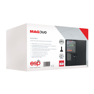 ESP 2 Zone Two Wire Conventional Fire Alarm Kit Black ESP 2 Zone Two Wire Conventional Fire Alarm Kit Black
