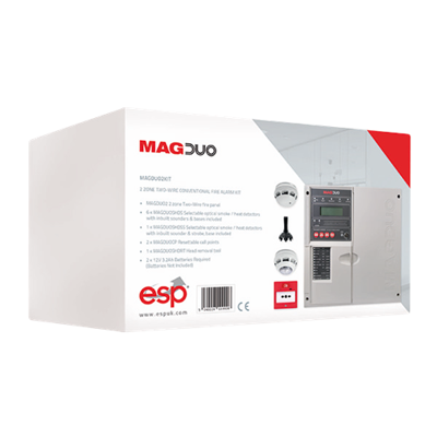 ESP 2 Zone Two Wire Conventional Fire Alarm Kit Grey ESP 2 Zone Two Wire Conventional Fire Alarm Kit Grey