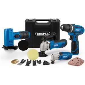 Draper 12V Brushless Multi-Tool Kit – Drill Driver, Angle Grinder, Polisher & Oscillating Tool with Battery, Charger & Case - Multi-tool Kit Draper 12V Brushless Multi-Tool Kit – Drill Driver, Angle Grinder, Polisher & Oscillating Tool with Battery, Charger & Case - Multi-tool Kit