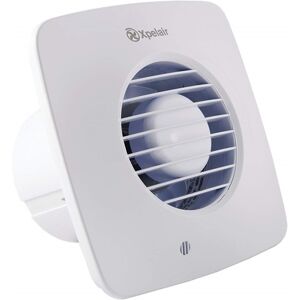 Xpelair 4 inch (100mm) Simply Silent Square Bathroom Fan with timer, Cool White (DX100BTS)