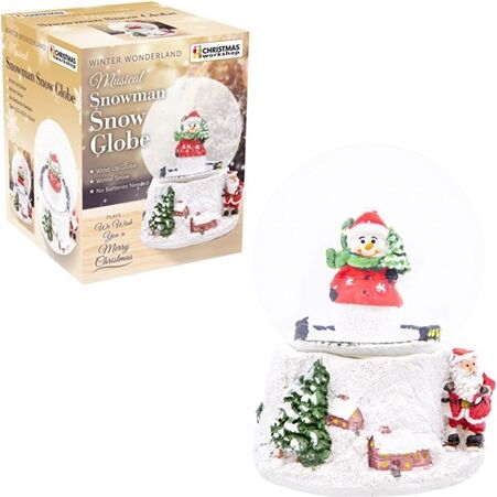 Christmas Workshop Wind up Musical Snowman Snowglobe