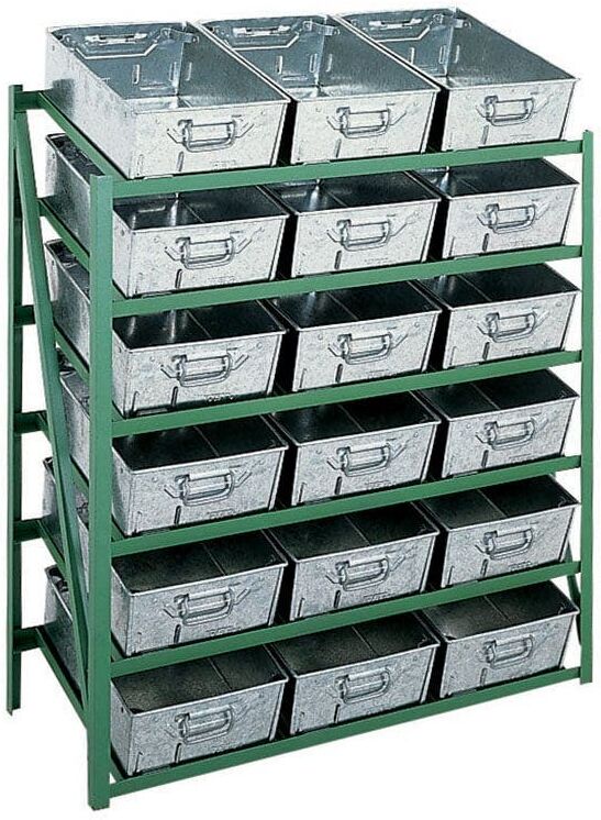 Horizontal Tote Pan Storage Rack for 18 Pans - 1040mm Wide x 610mm Deep