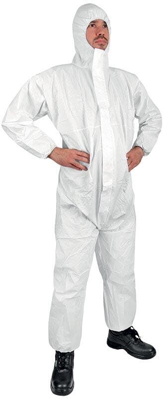 Protective white disposable coverall - Size 2x Extra Large