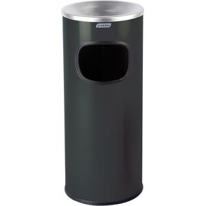 Freestanding 30L Galvanised Cigarette Bin with Ashtray - Black