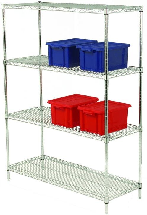 Olympic Chrome Wire Mobile Shelving Kit - 1740 x 1219 x 457mm
