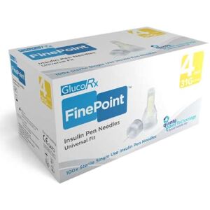 GlucoRx FinePoint Ultra Insulin Pen Needles 4mm 32G 0.23mm 100 GlucoRx FinePoint Ultra Insulin Pen Needles 4mm 32G 0.23mm 100