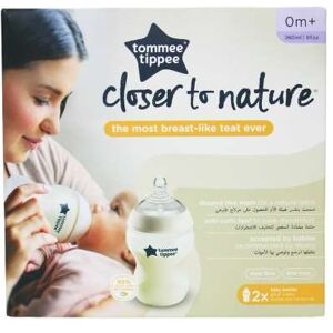 Tommee Tippee Closer To Nature Feeding Bottles x2 260ml 0m+ Tommee Tippee Closer To Nature Feeding Bottles x2 260ml 0m+