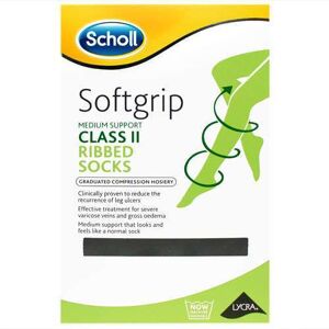 Scholl Softgrip Class 2 Ribbed Socks Black Large Scholl Softgrip Class 2 Ribbed Socks Black Large