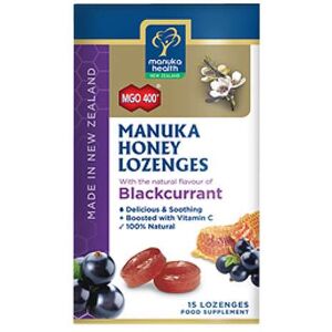 Manuka Health Manuka Honey Blackcurrant Lozenges - MGO 400+ Manuka Health Manuka Honey Blackcurrant Lozenges - MGO 400+