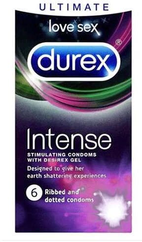 Durex Intense Ribbed and Dotted 6 Condoms
