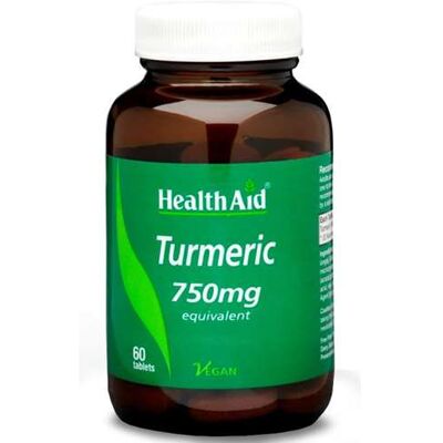 Health Aid Turmeric 750mg Tablets - Anti-inflammatory, Natural, 60 pcs Health Aid Turmeric 750mg Tablets - Anti-inflammatory, Natural, 60 pcs
